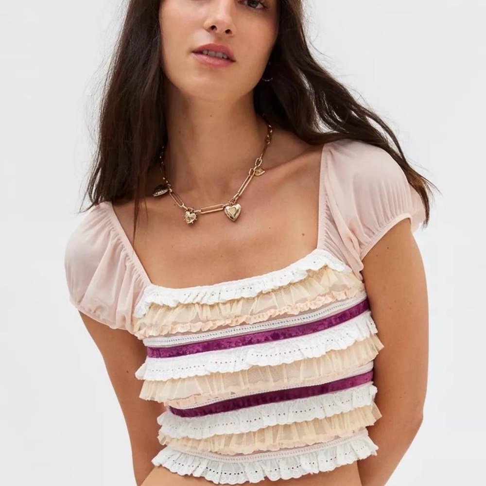 Urban Outfitters x Kimchi Blue Liliana Ruffle Top - Size XS